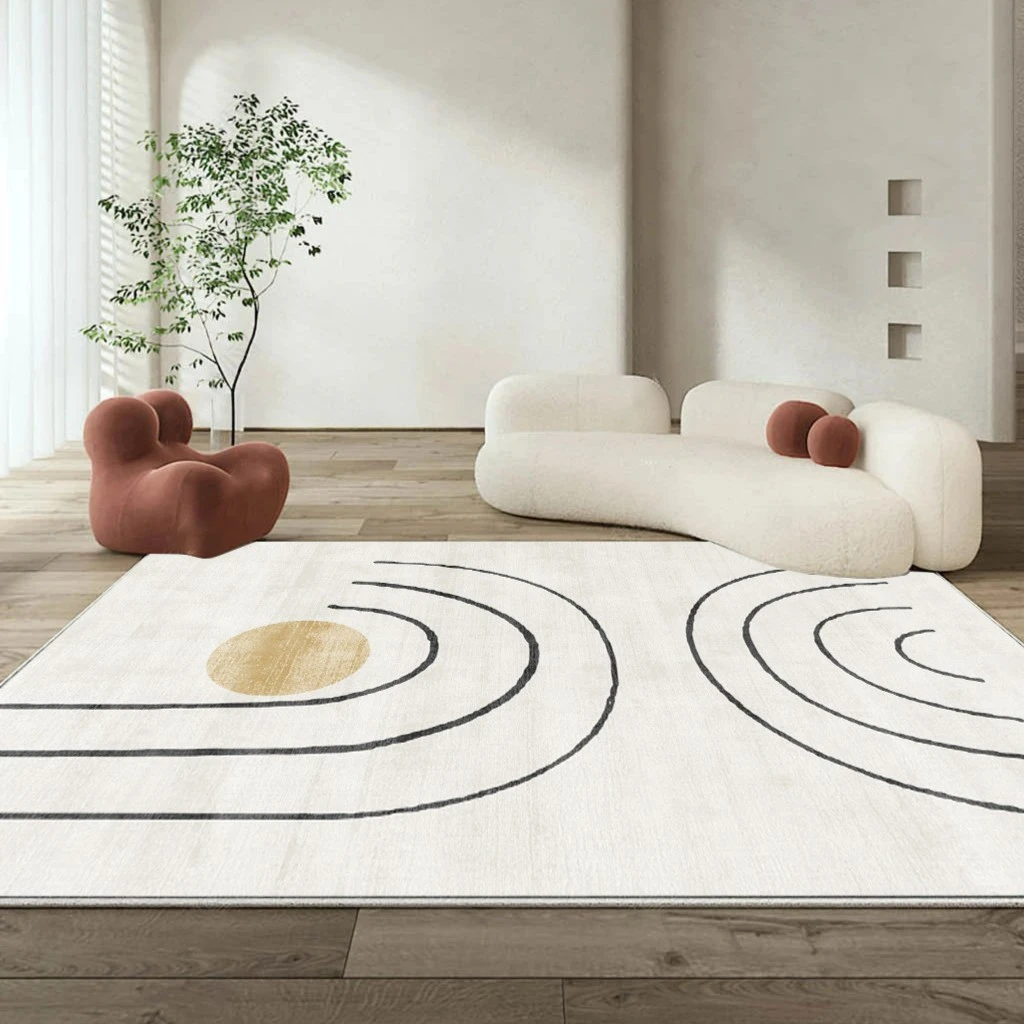 【奶油线条】现代简约ins侘寂客厅地毯比利时圈绒可定制简欧风格
