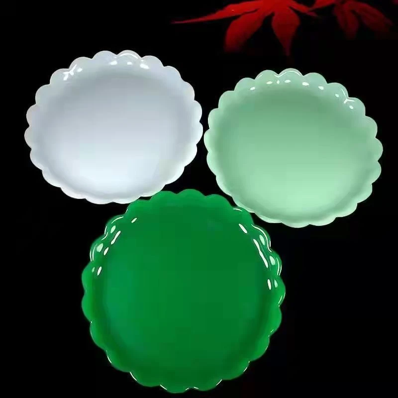 【琉璃茶盘】碧玉色琉璃茶盘泡茶壶茶杯单个中式功夫养生泡茶茶具