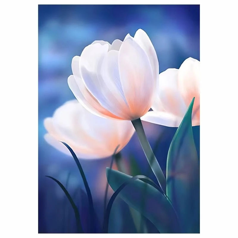 粉色郁金香  60*80厘米  大格四股绣23色满绣