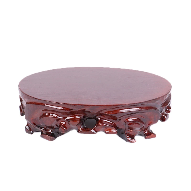 b005j-1椭圆形橙啡色25-18-6.5cm实木奇石底座石头木座工艺品摆件