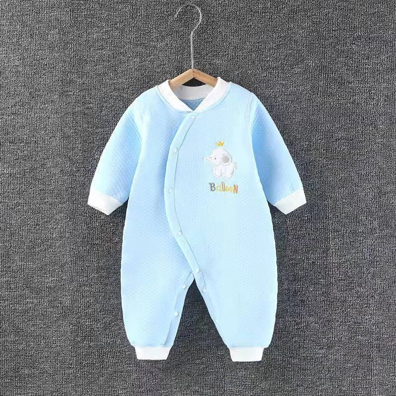 婴儿连体衣秋冬男女宝宝纯棉保暖加厚哈衣爬服长袖夹棉新生儿衣服