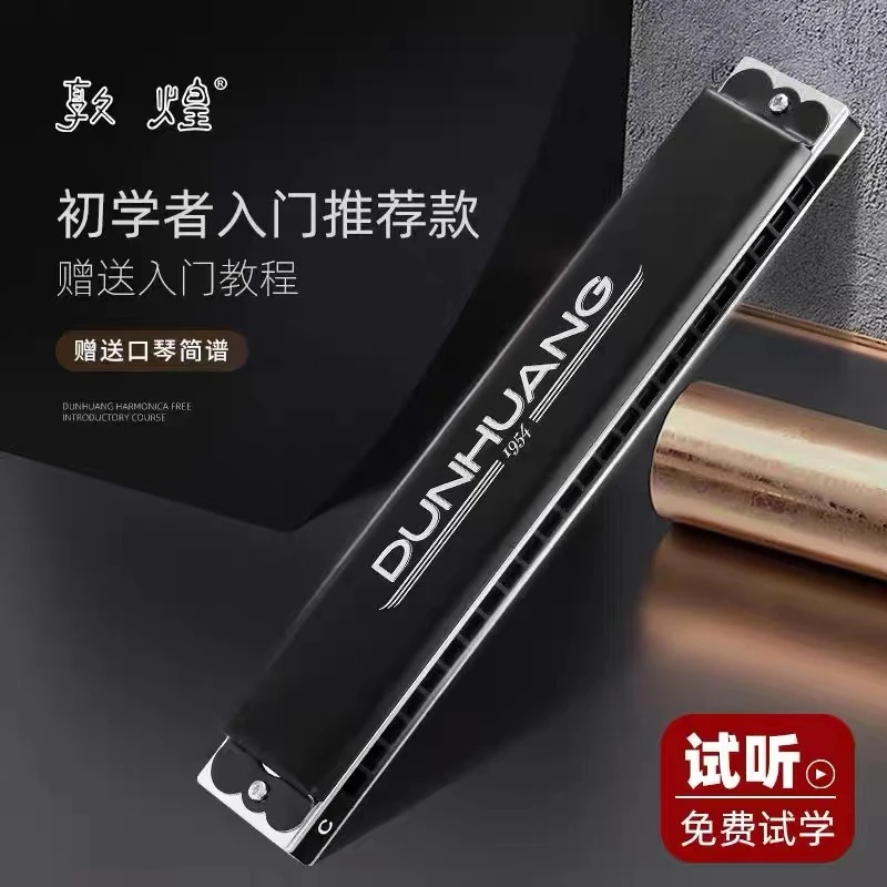 【老段吉他】推荐敦煌Y2411单孔单音口琴初学24孔成人演奏口琴