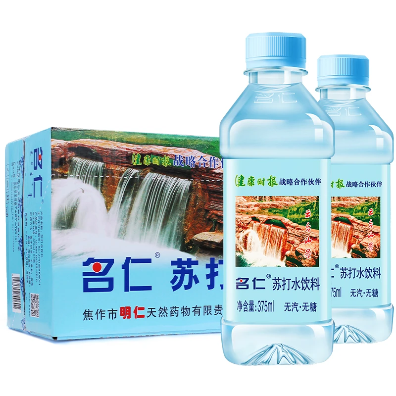 名仁苏打水饮料375ml*20瓶无糖无汽弱碱性水整箱