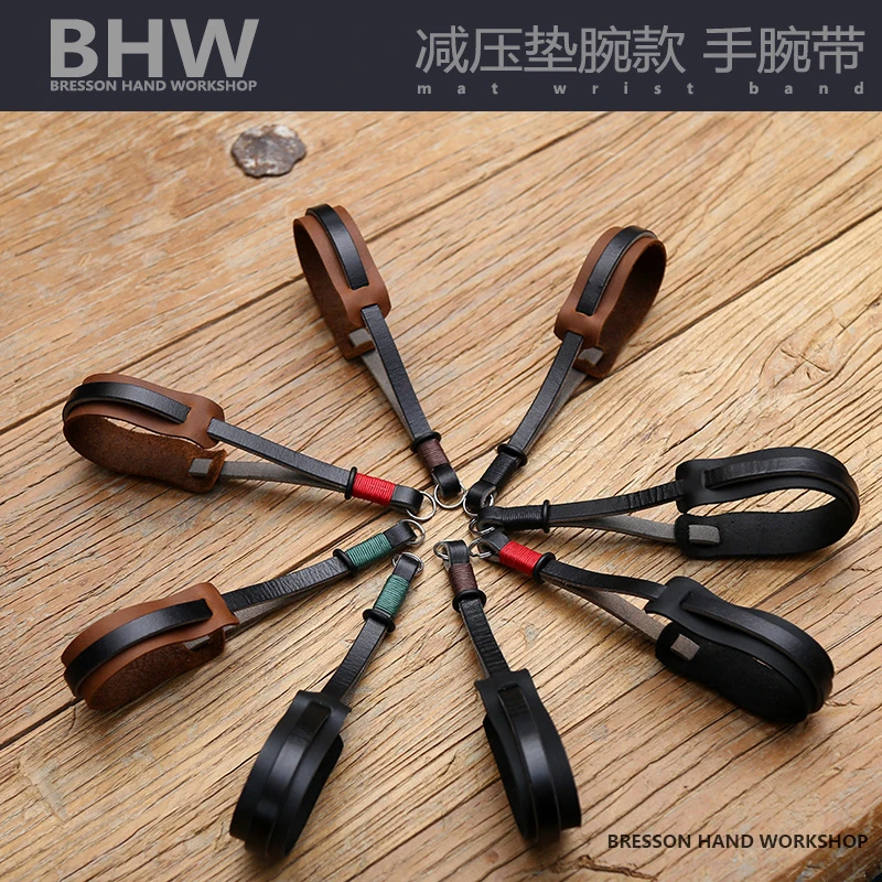 【BHW】相机手腕带 疯马皮头层真皮牛皮微单手绳复古文艺手带