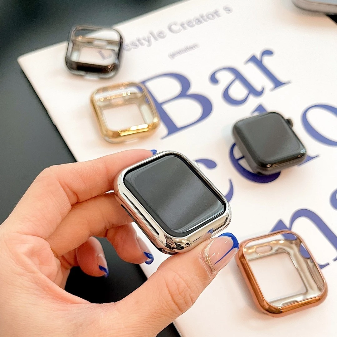 电镀软壳包边tpu适用于苹果手表Apple watch保护壳防摔表壳