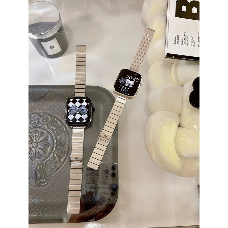 IAMYEE简约复古一株钢带星光色适用iwatch1-10代Applewatch表S10
