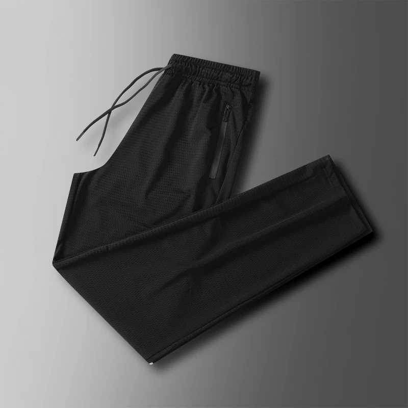 冰丝裤男夏季薄款休闲裤男士加肥加大码空调裤跑步速干运动裤男