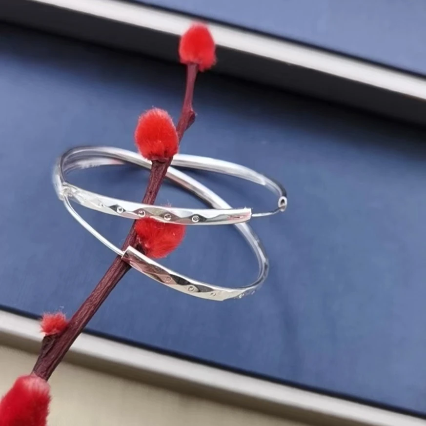 阿峰哥足银素款耳饰圆圈菱形足银耳环