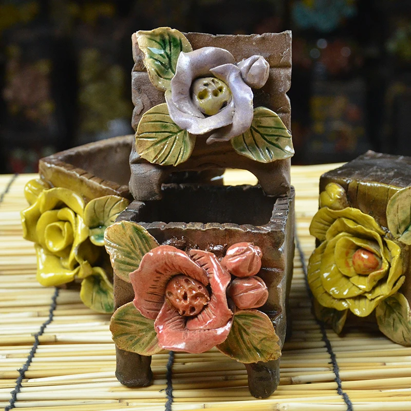 (直播间链接 勿乱拍 拍过找客服）手工捏花多肉花盆透气透水制作