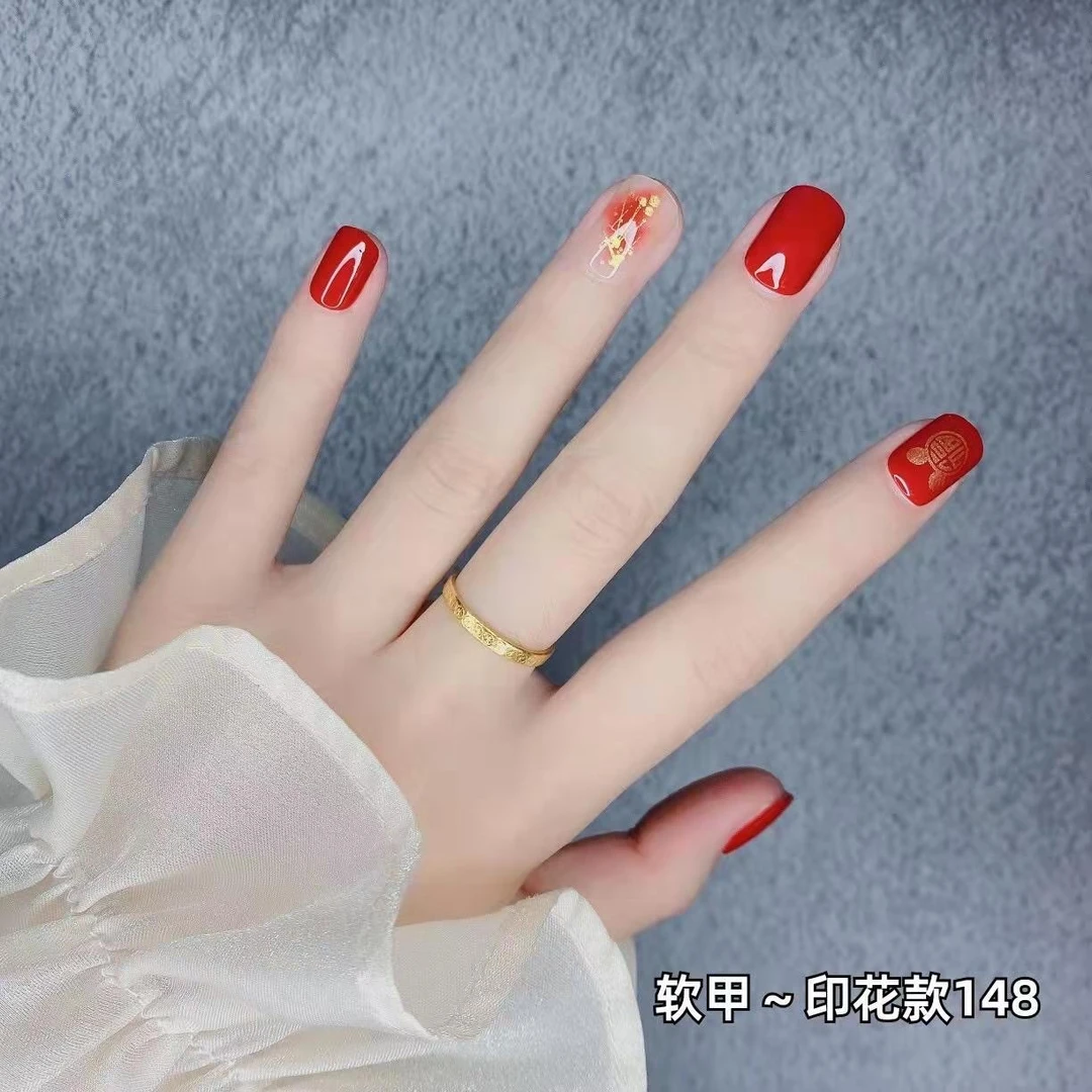 （空气软甲）秋冬短款可爱米奇金福 30片装甜美可爱穿戴式美甲