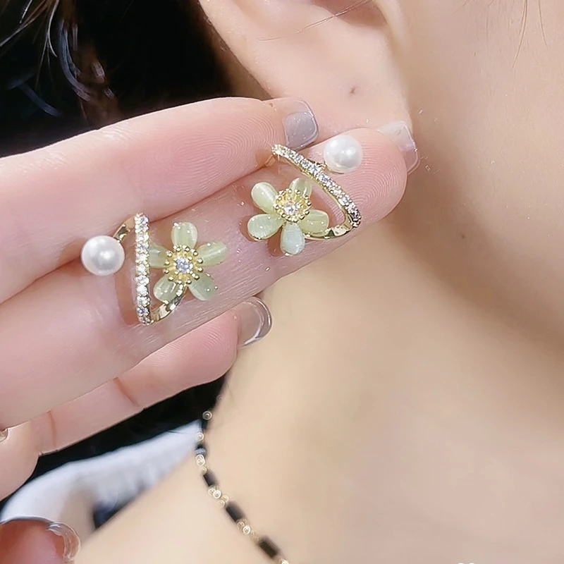 925银针耳环 耳钉甜美小花耳饰 -205