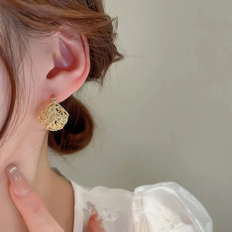 925银针耳环 镂空花篮独特耳环冷淡风时尚耳坠-89号