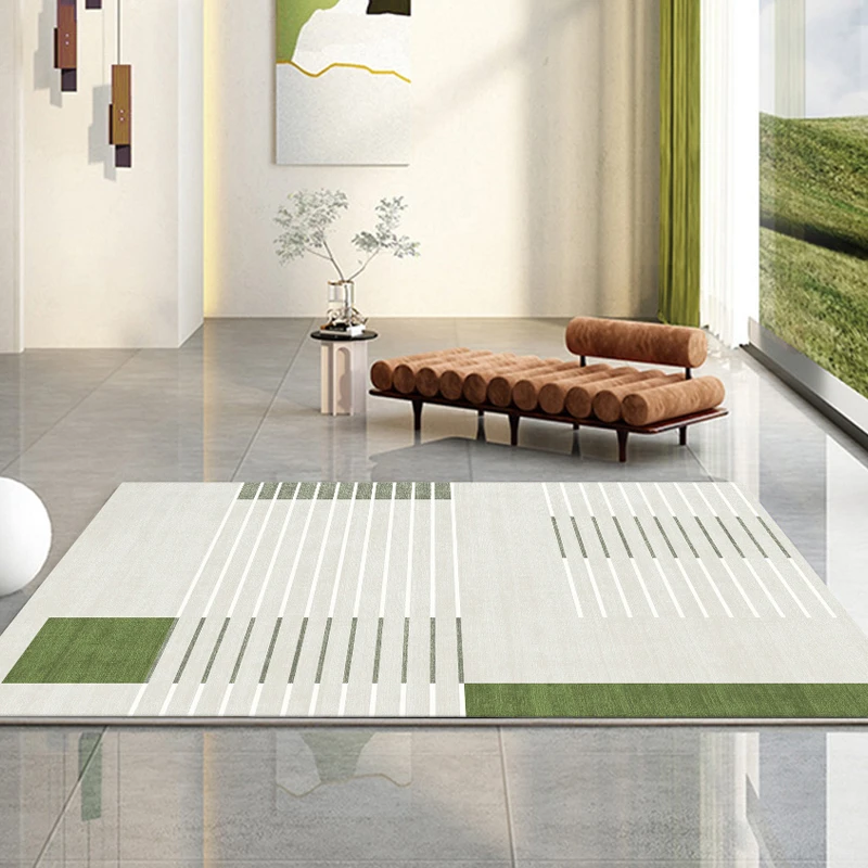 BY1129 加厚仿羊绒 墨绿渐变线 客厅简约地毯