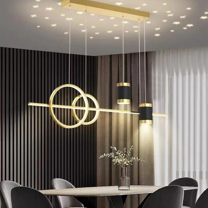 星空餐厅灯现代简约北欧轻奢网红桌饭厅餐桌灯2022新款餐厅吊灯