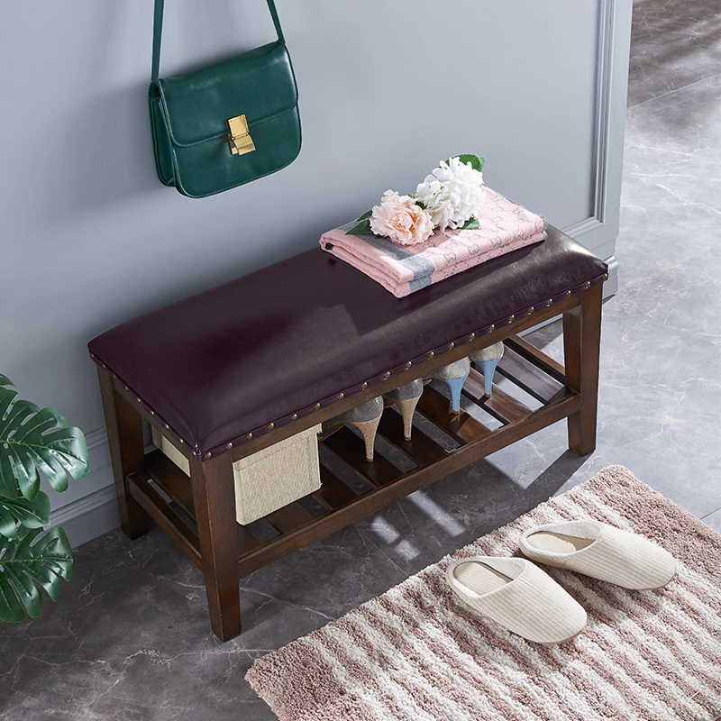 美式实木换鞋凳玄关凳子门口鞋柜沙发凳