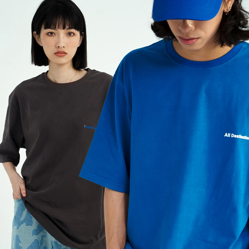 SURGE【支线ADSTN】三色纯棉短袖泼墨大字母撞色印花夏季宽松