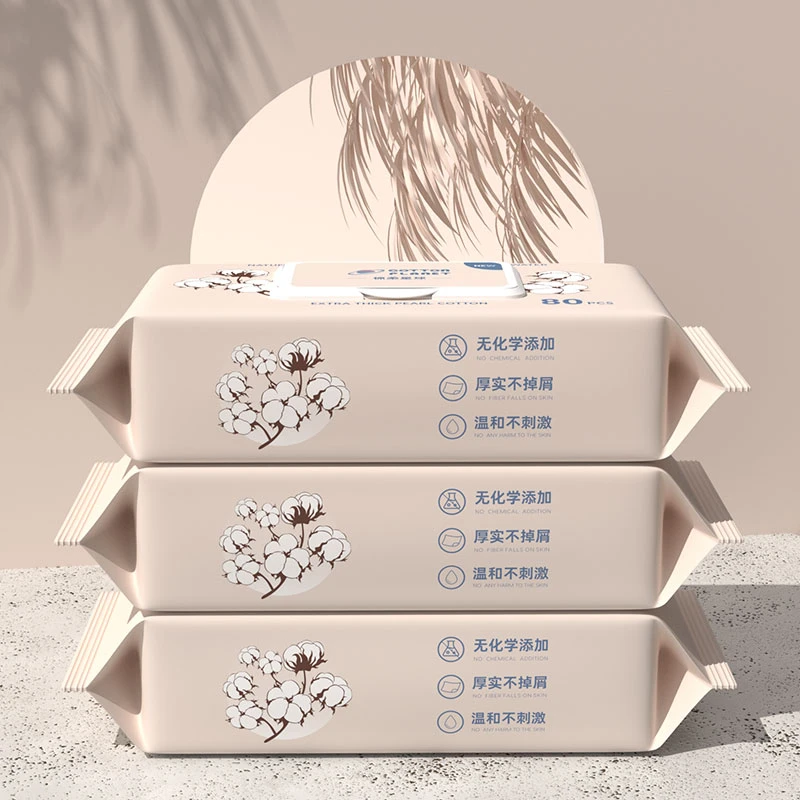 棉柔星球加厚婴儿湿巾新生宝宝手口屁专用全纯棉大包装家庭80X3包