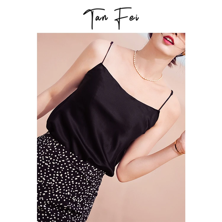 谭飞【真丝吊带】春夏款女夏季桑蚕丝薄款背心外穿吊带衫