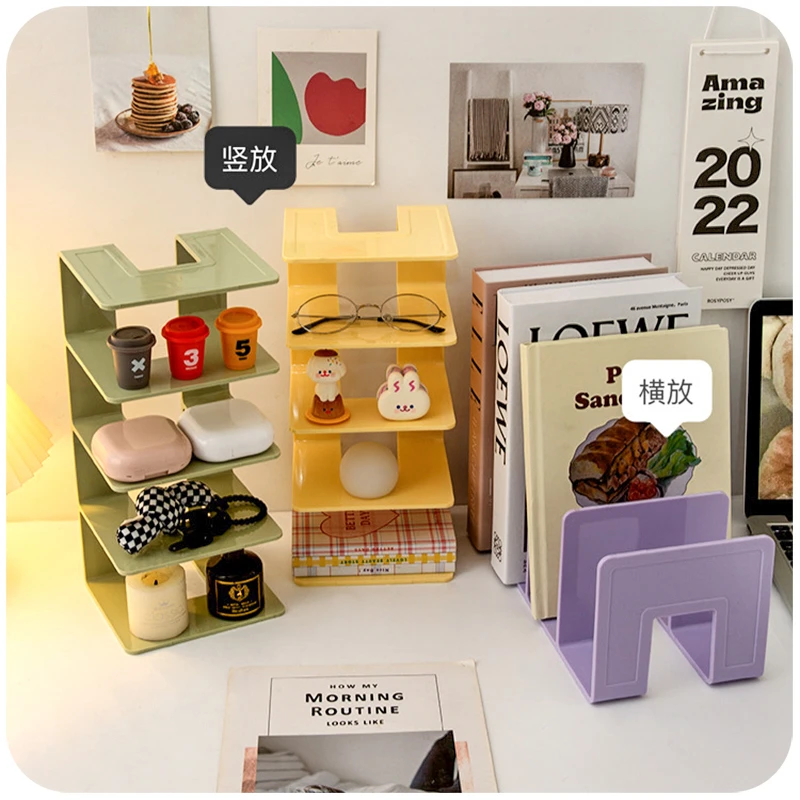 桌面透明书立学生书本收纳办公室文件整理神器儿童阅读书架置物架