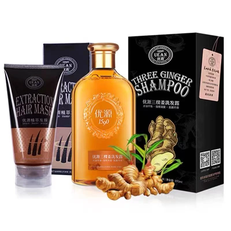 优源三颗姜洗发露控油去屑止痒三棵姜生姜汁洗发水植萃发膜正品