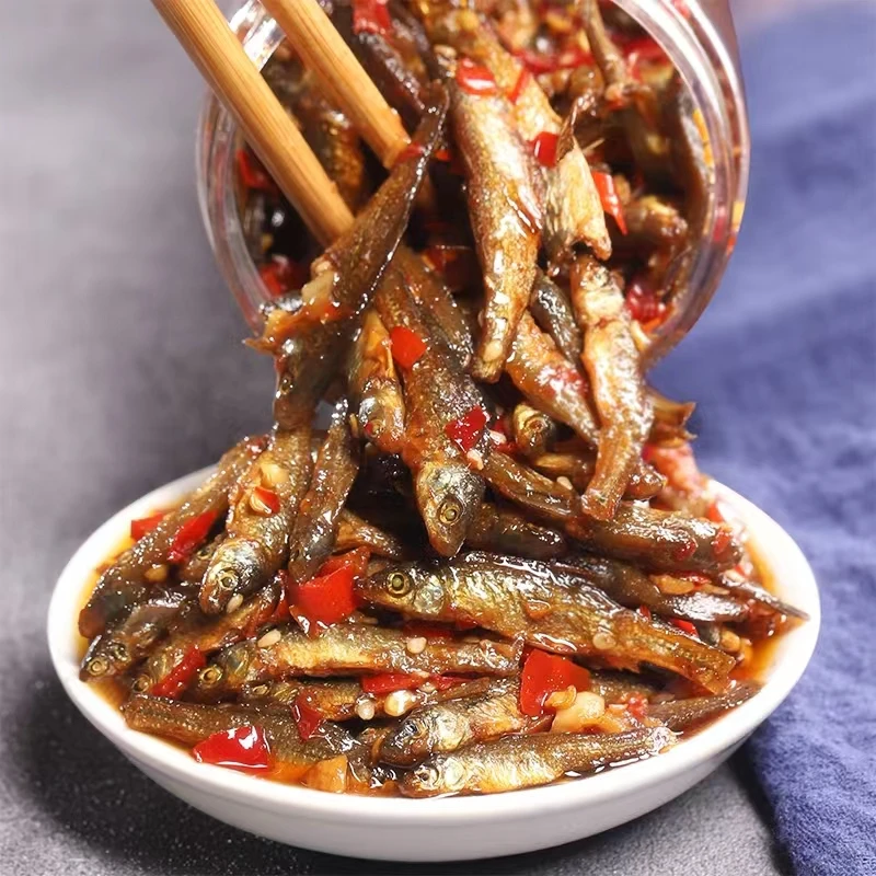 剁椒西施柴火鱼湖南特产下饭神器开味菜即食小鱼仔香辣火培鱼280g