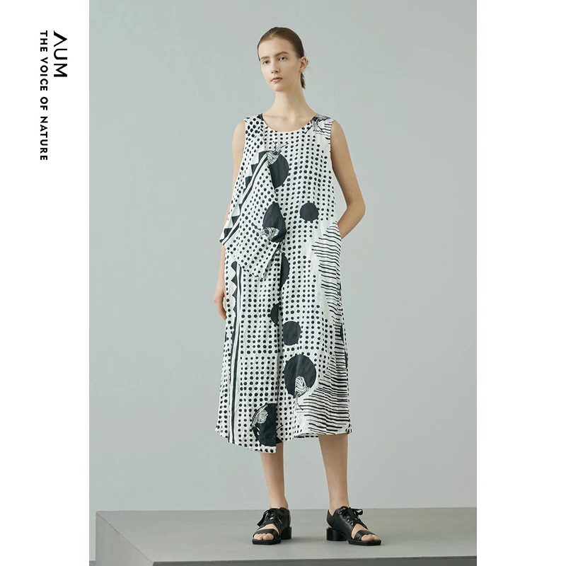 【妍妍精选】AUM/噢姆夏法式气质时尚百搭针织提花波点连衣裙
