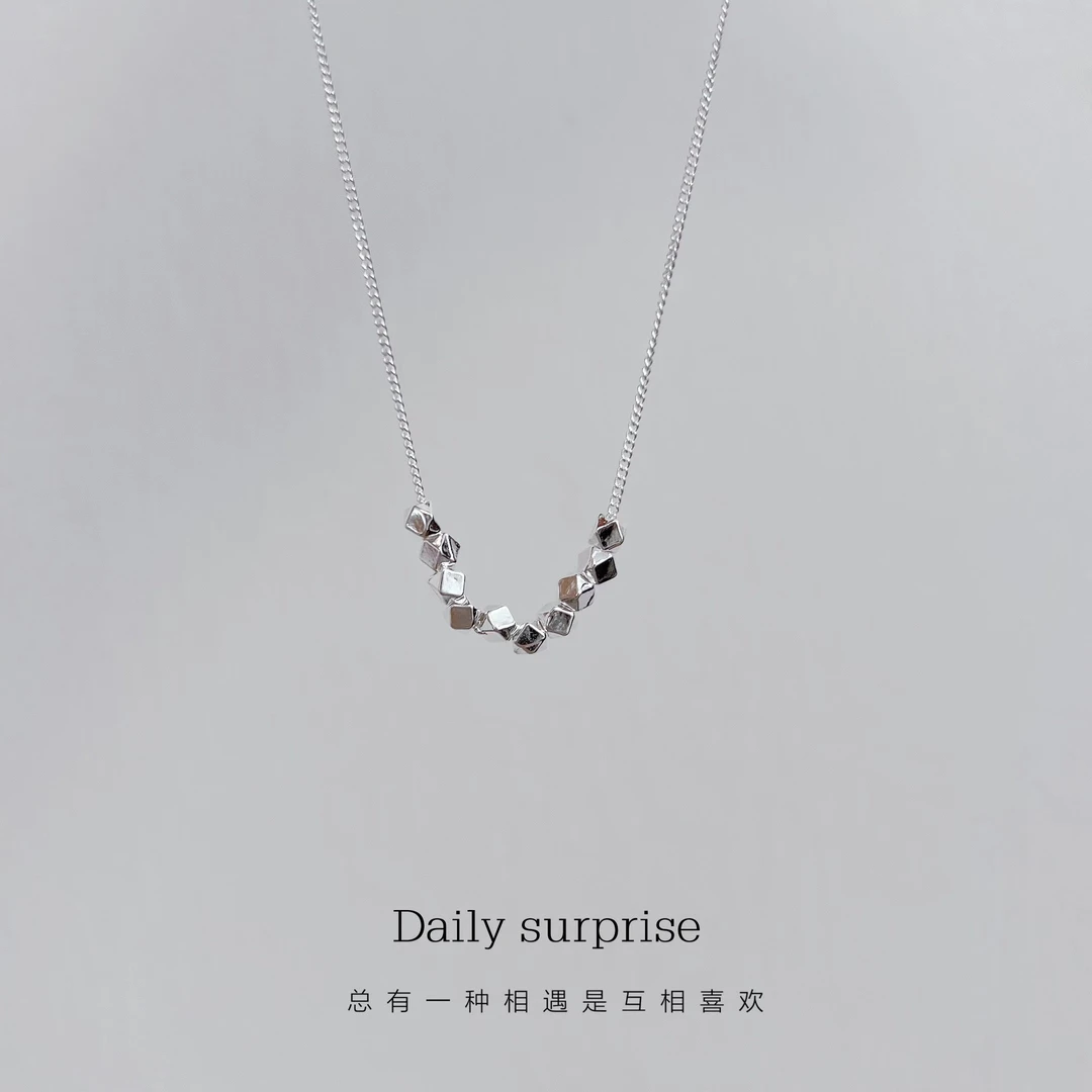 坠链均足银 足银990碎银几两银子项链气质轻奢时尚百搭小众