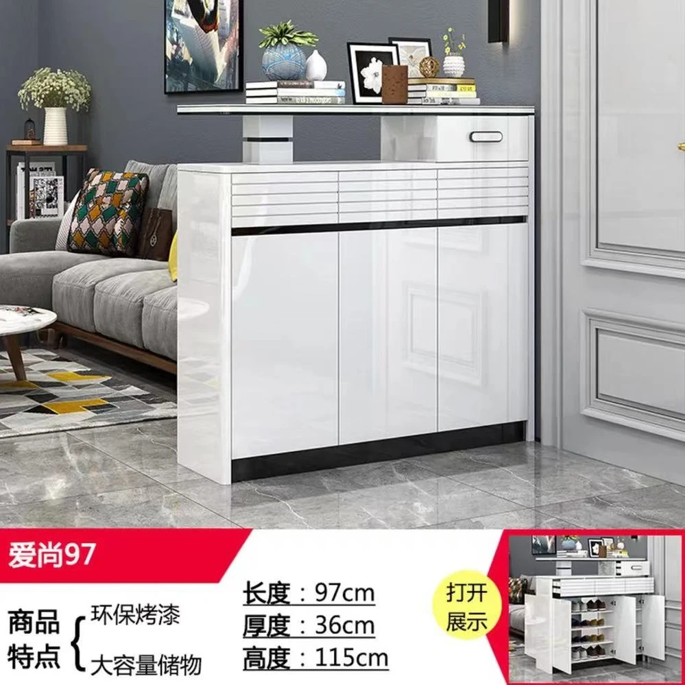 霖蒂隔断柜玄关柜挂钩储物柜门厅柜大容量收纳柜烤漆柜客厅屏风柜