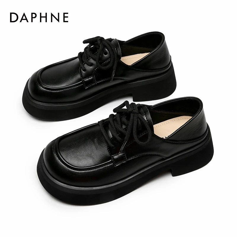 Daphne/达芙妮乐福鞋2023新款小皮鞋简单大方单鞋小香风品牌女鞋