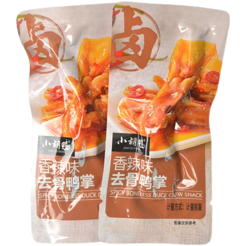 小胡鸭香辣去骨鸭掌鸭爪500g荆州特产卤味熟食超市小包装同款