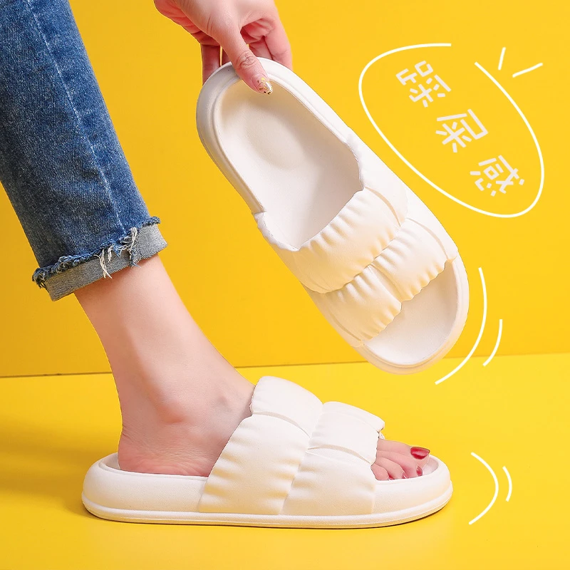 【达人专享】花瓣拖鞋女夏季厚底外穿居家洗澡防滑情侣踩屎感拖鞋