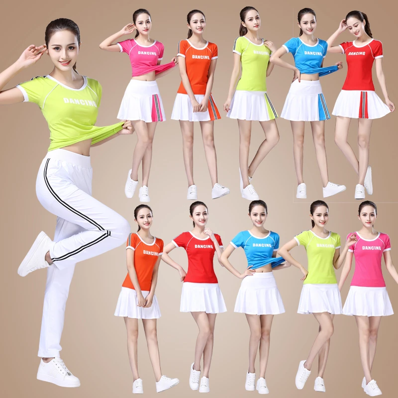 夏季广场舞服装新款套装杨丽萍舞蹈服女运动健身演出跳舞衣服短袖