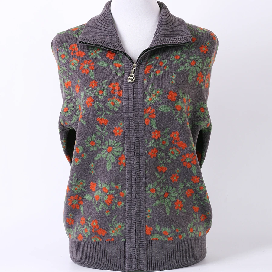 中老年人冬装女60岁70毛衣外套妈妈开衫拉链衫奶奶太太上衣服