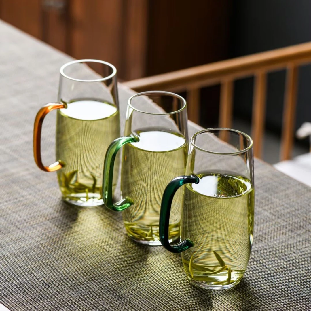 瓷溪涧玻璃杯耐高温办公室喝茶杯子男女透明耐热猴魁专用家用水杯