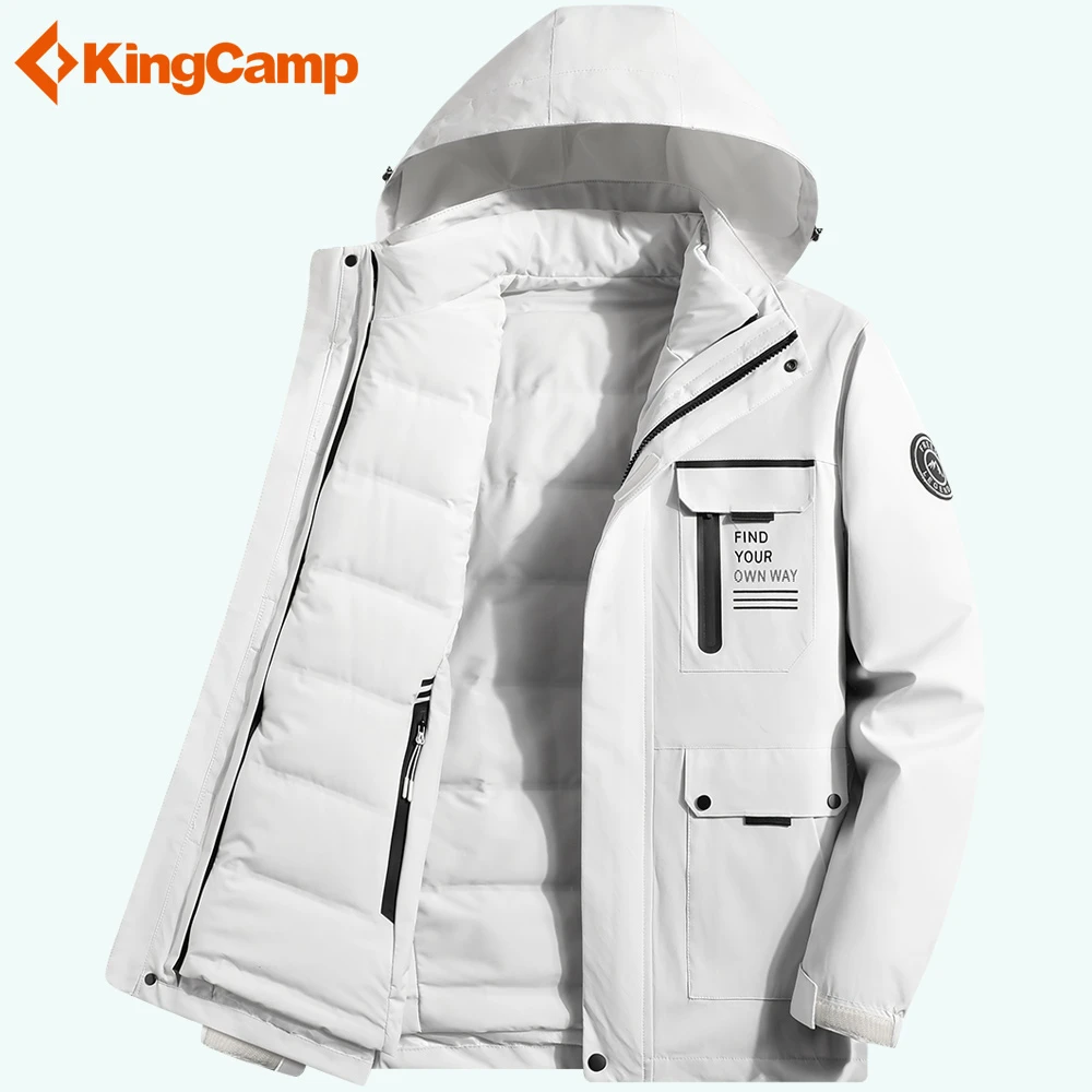 KingCamp羽绒冲锋衣男三合一冬季防水防风可拆卸加厚登山服外套女