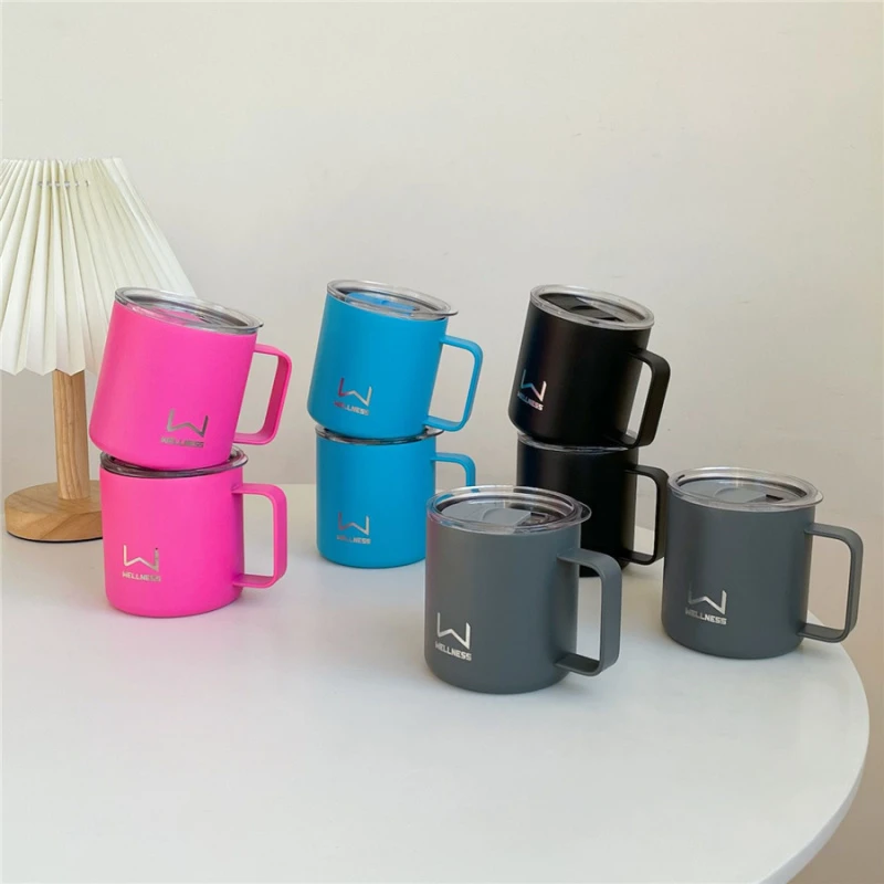 4月1号一33号 双层不锈钢高颜值马克杯把手车载杯2个装咖啡杯