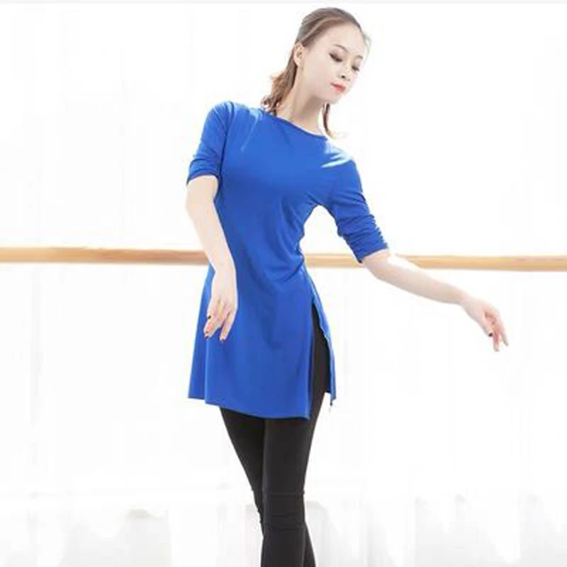 舞蹈服装练功服女莫代尔现代古典舞形体瑜伽修身长袖上衣成人身韵