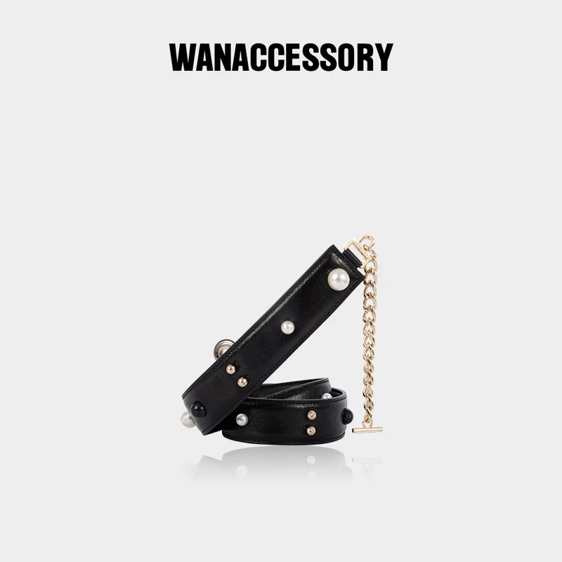 WANACCESSORY万蔻猫头鹰牛皮手工斜挎宽肩带原创设计师小香风百搭