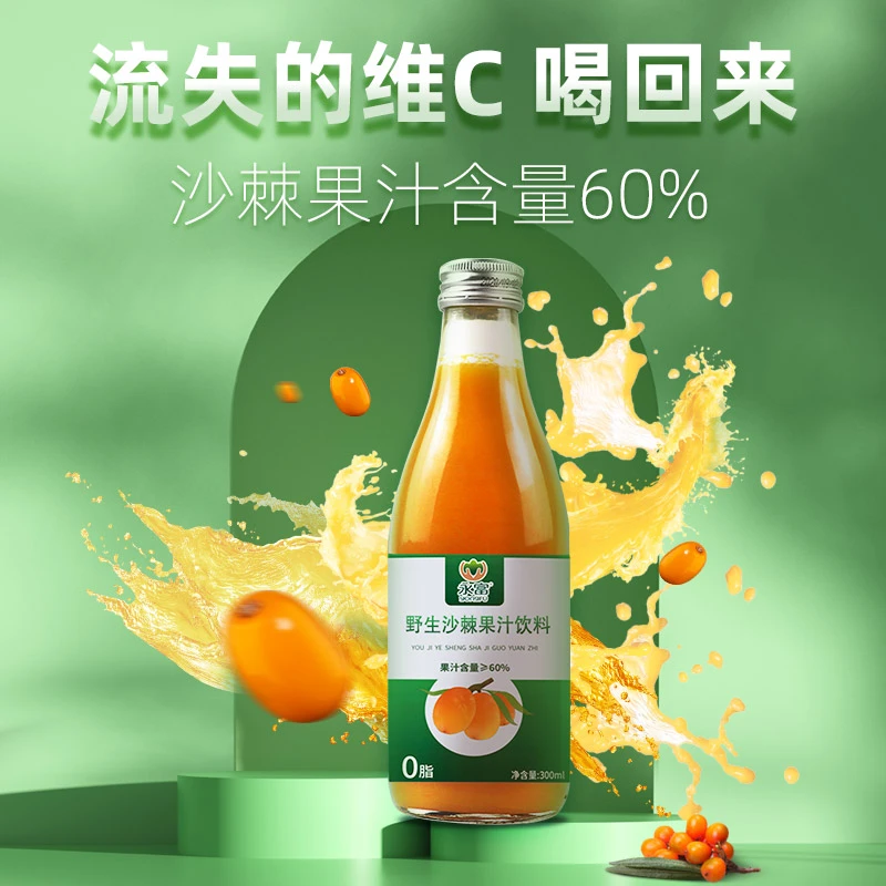 【加奇宠粉专属】永富0脂大兴安岭野生沙棘汁300ml*6