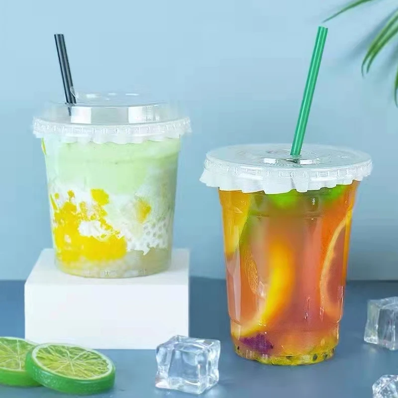 一次性98口径PET奶茶杯咖啡冷饮塑料杯高透杯定制LOGO泰式柠檬茶