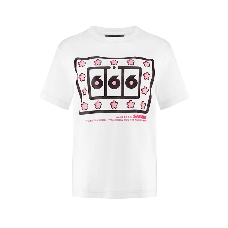 LIU SHII樱花游戏机棉T恤