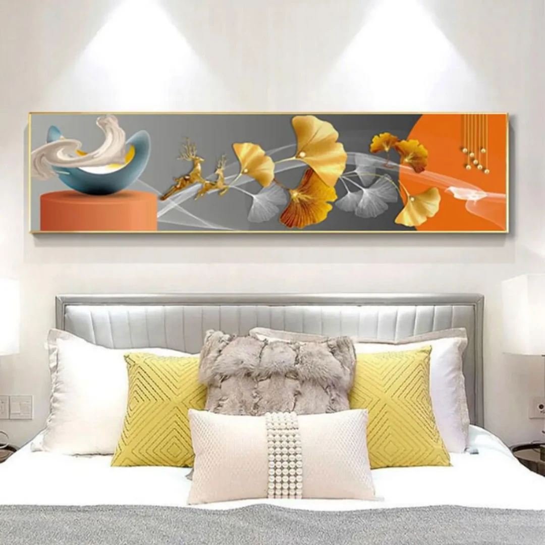 美临佳【福禄双至】床头画晶瓷镶钻装饰画铝合金边框新房装修W32