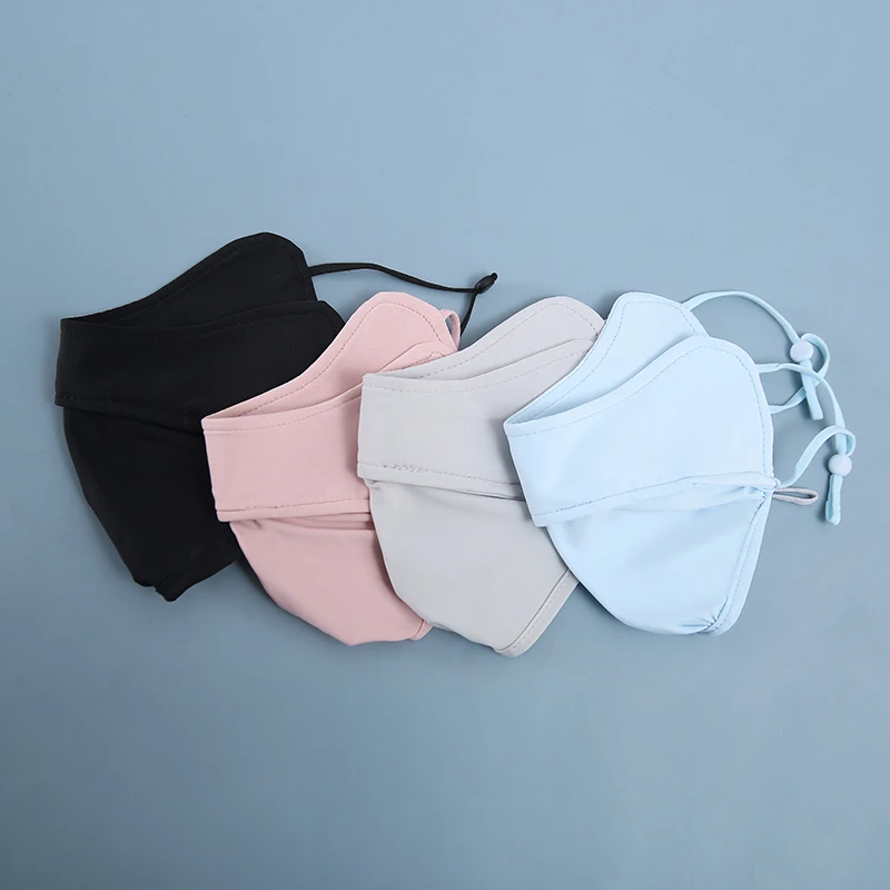 防晒口罩防紫外线户外骑行遮阳透气冰凉护眼角面罩薄款冰丝轻薄