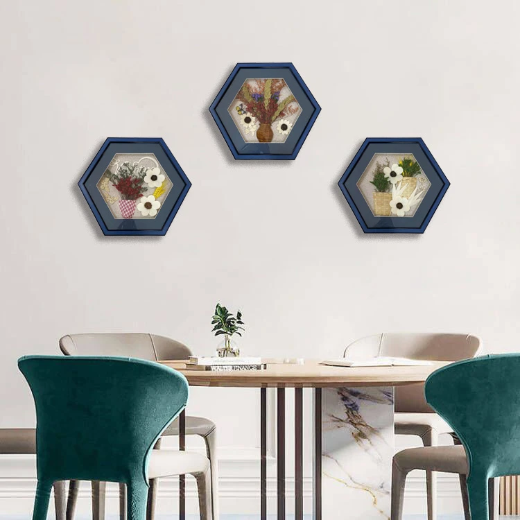 A 11  六边形 干草干花装饰画 餐厅卧室过道走廊画