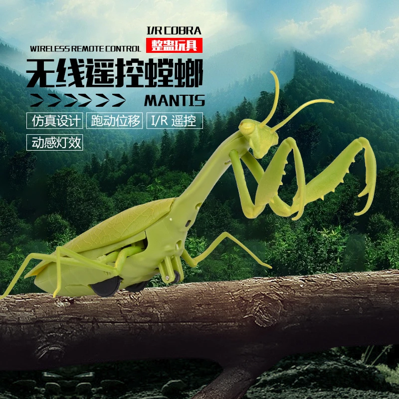遥控螳螂玩具创意仿真动物大刀螂新奇男孩恶搞吓整蛊礼物昆虫爬行