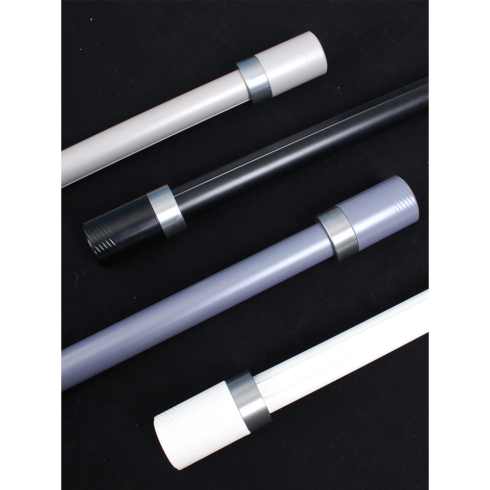 窗帘罗马杆加厚铝合金黑色窗帘杆单杆双杆轨道杆全套送配件包安装