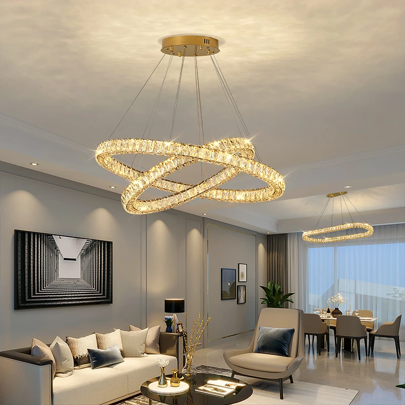 包安装高端设计师客厅吊灯轻奢风水晶灯现代简约奢华别墅餐厅灯具