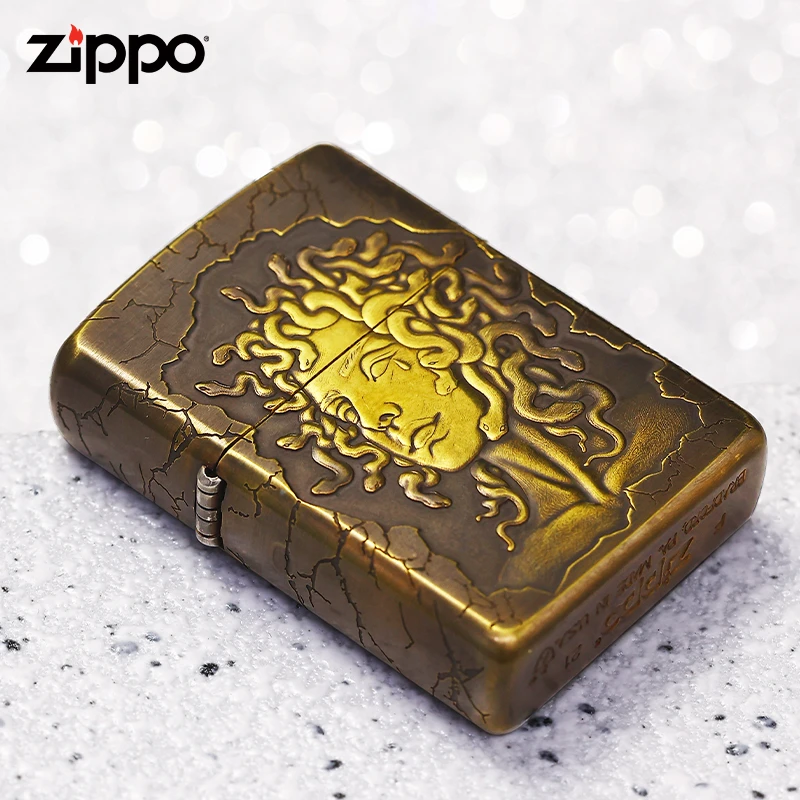ZIPPO打火机DIY盔甲浮雕美杜莎男士个性双面原装立体防风DYJ1