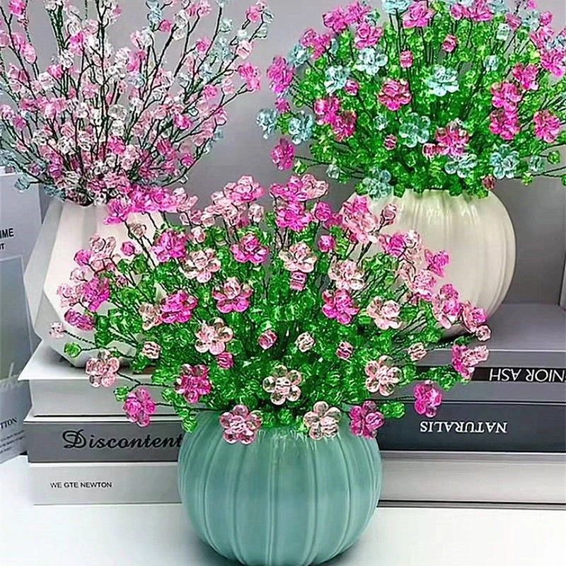 菱形珠子小太阳花 材料包  DIY珠子手工花 七彩花手工花客厅装饰