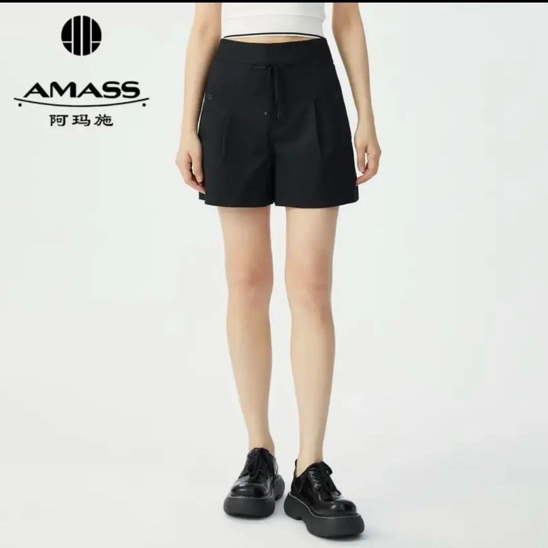 【阿玛施 AMASS】新款百搭高腰抽绳短裤5100137